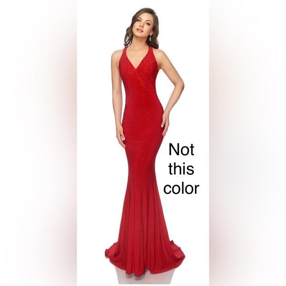 Abby Paris Black sequin studded gown Size 14 NWT - Picture 14 of 14